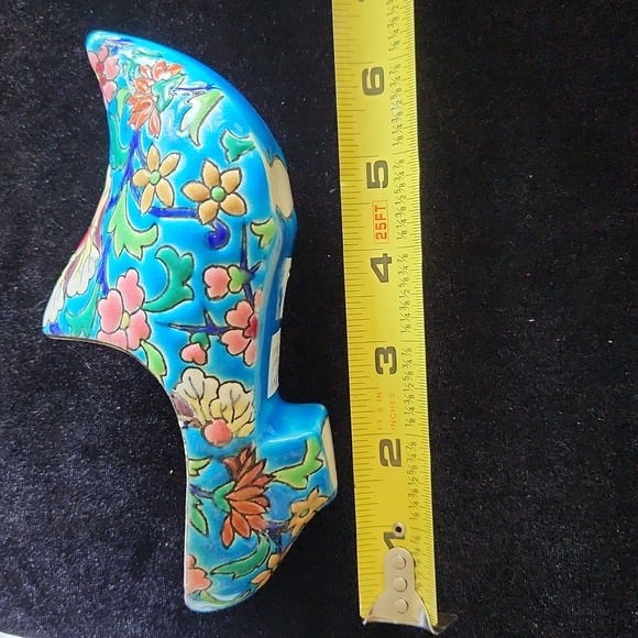 Antique  Faience Longwy French pattern art shoe - Picture 2 of 5